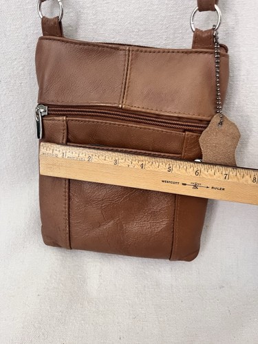 Leather Shoulder Bag Handbag Purse Cross Body Organizer Phone Pocket 10"X7.5"X1" - Picture 13 of 13