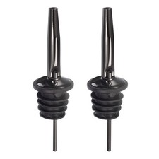 2pcs Stainless Steel Liquor Pourer Wine Bottle Pour Spout, Black