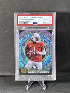 Cameron Cam Ward 2022 Bowman U Inception Aqua V1 Foil /199 #46 (RC) SSP PSA 10