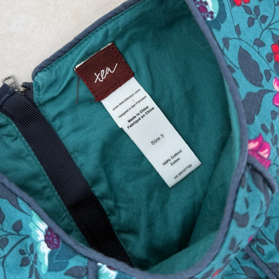 Vestido Floral Verde Colección TEA Talla 3 3T Foto 2 de 3