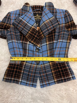 Vivienne Westwood Porta Jacket Light Blue Tartan IT 42