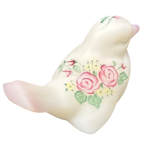 Vintage Fenton handbemalter signierter Vogel mit Rosen - Bild 5 von 7