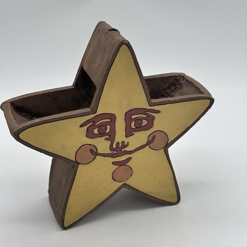 Trinity Pottery Clay Anthropomorphic Star Yellow Planter Vintage 1970s - Bild 14 von 14