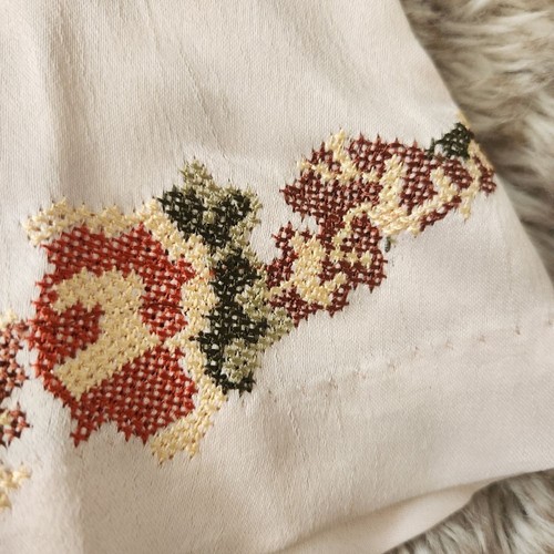 Free People Rene Mini Dress Crossstitch Style Embroidered Floral Women's Size XL - Picture 5 of 14