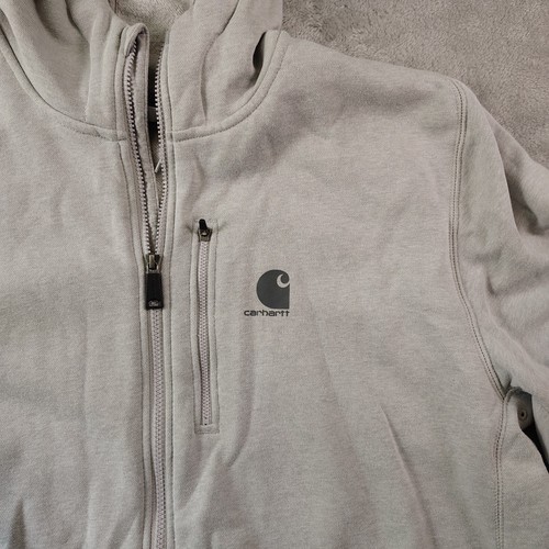 Carhartt Hoodie Mens 2XL Gray Relaxed Fit Force Full Zip Front Pocket - Picture 2 of 12