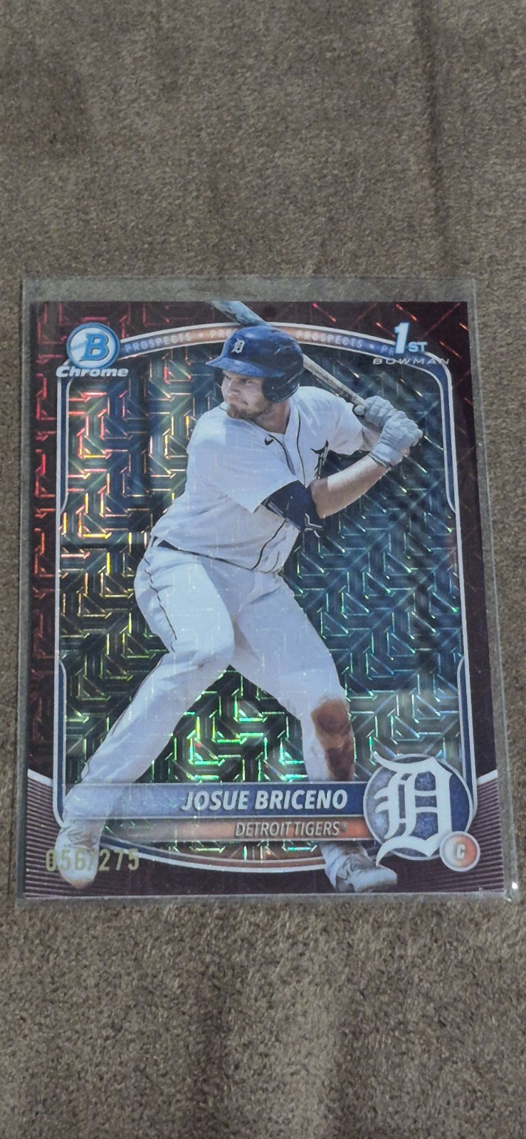 JOSUE BRICENO - 2025 Bowman Mojo 1st /275 Burgundy Refractor TIGERS #BCP-13