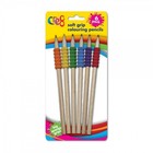 6 Grip Colouring Pencils Set Kids Children Sketching Drawing School Gift