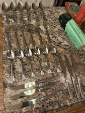 Majestic Stainless Flatware 24 Pieces Knives Spoons Forks No Polishing With Box