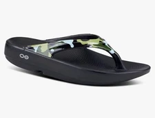OOFOS OOlala Women's Sandals - Green Camo Flip Flop Size 10