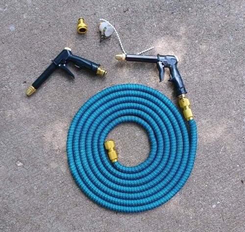 Expandable Garden Hose, 50', Green, w\ProClean High Pressure Water Sprayer, New - Picture 2 of 2