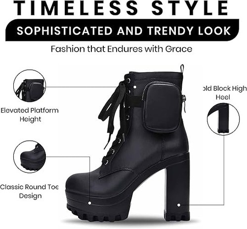 Cape Robbin Monik Platform Boots Women’s 10 Black — 4" Platform, Block Heel, Zip - Picture 2 of 17