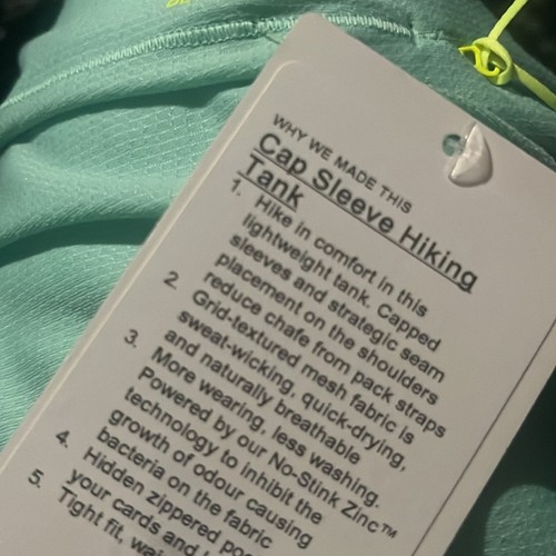 Canotta Lululemon manica ad aletta escursionismo selvaggia nuova con etichette 07/2022 come nuova taglia 6 - Foto 9 di 11