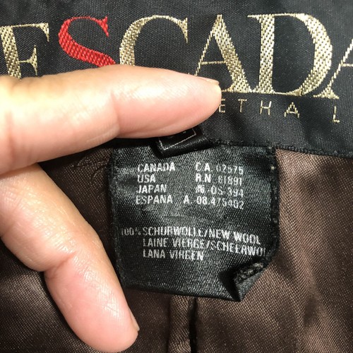 ESCADA Maragretha Ley Black Plaid Wool Double Breasted Blazer Womens 34 Vintage - Picture 13 of 17