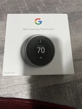 Google Nest 3rd Gen Smart Learning Thermostat - Stainless Steel *Works* see des.