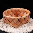 Round Handmade Wooden Woven Storage Basket Fruit Food Sundries Picnic Organizer
