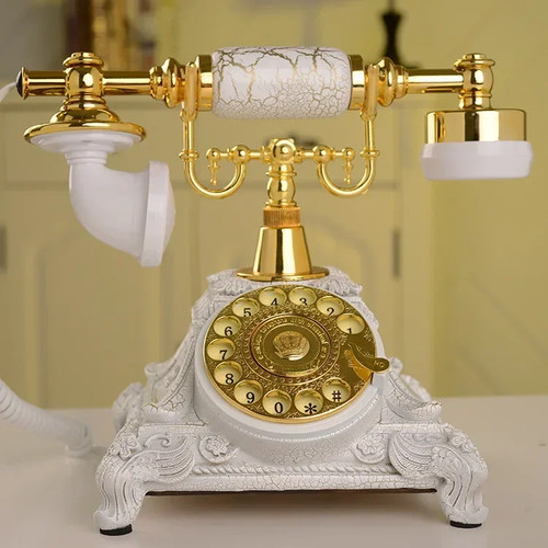Telefono Con Quadrante Rotante Fisso Europeo Antico Retrò Boutique - Foto 3 di 12