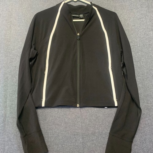 Athleta Damen Jacke Gr. L schwarz Reißverschluss Langarm sportlich Activewear Lagenlook