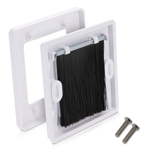 2x Blende Kabeldurchführung Unterputz 2 Stück Unterputzdose Deckel Bürste Kabel - Photo 3/8