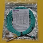 15m/50' 6 Duplex Fiber Optic Breakout Cable, MPO UPC OM3, Aqua, XWYWX
