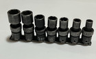 Snap-On 3/8 Drive SAE Universal Swivel 6 Point Impact Socket Set 7 pc 3/8 - 3/4