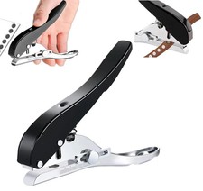 Single Hole Punch Heavy Duty Handheld Paper Punch 3/8 Inch - 10Mm, Black