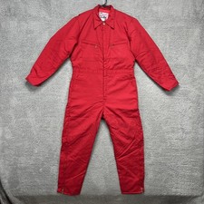 Vintage Lee Outerwear Coveralls Mens Large Red Insulated Quilted Lined USA 90s