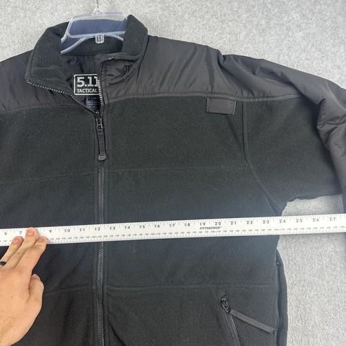 5.11 Tactical Jacket Mens M Black Fleece 2.0 Full Zip Collared Utility Workwear - Picture 3 of 7