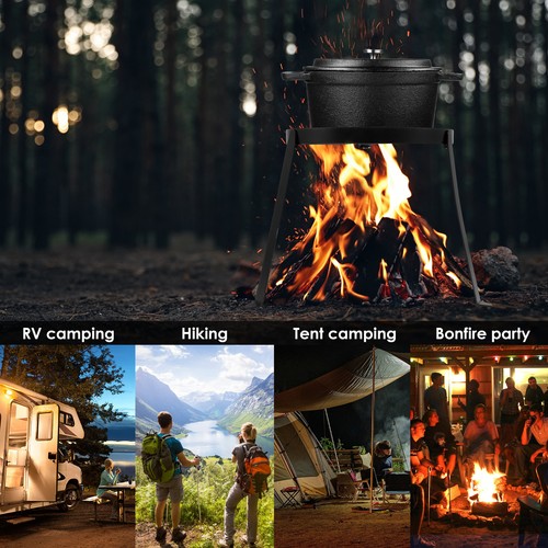 Cast Iron Open Camping Tripod Heat Resistant Fire Cooking Stand for dgLrC - Picture 5 of 11