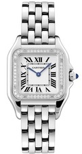 Cartier Panthere De Cartier Stainless Steel Diamond Women's White Dial Watch