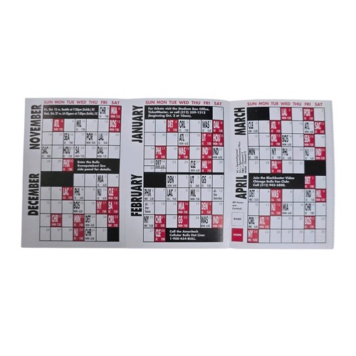 4 Vintage Chicago Bulls Basketball Spielpläne 92/93 Michael Jordan 93-94 3 Peat 94-95 - Bild 8 von 11