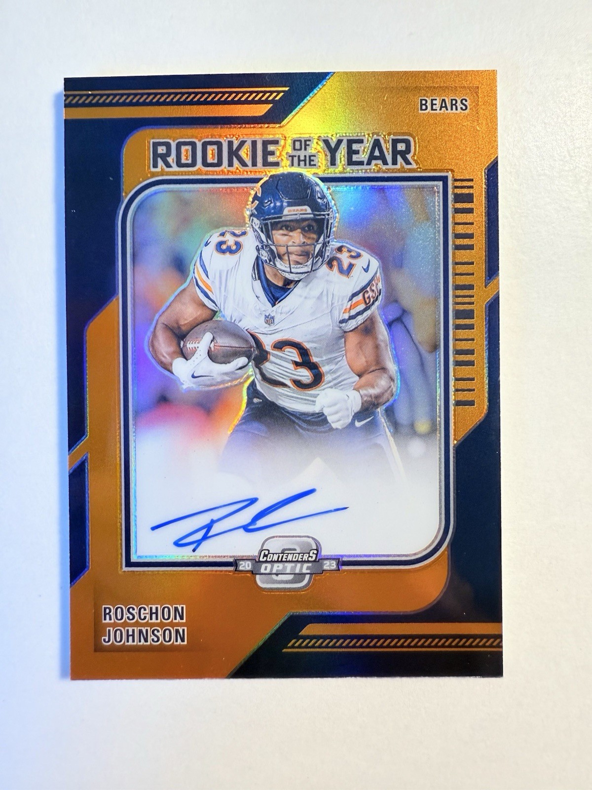 2023 Contenders Optic Rookie Of The Year Roschon Johnson Auto /50 Orange