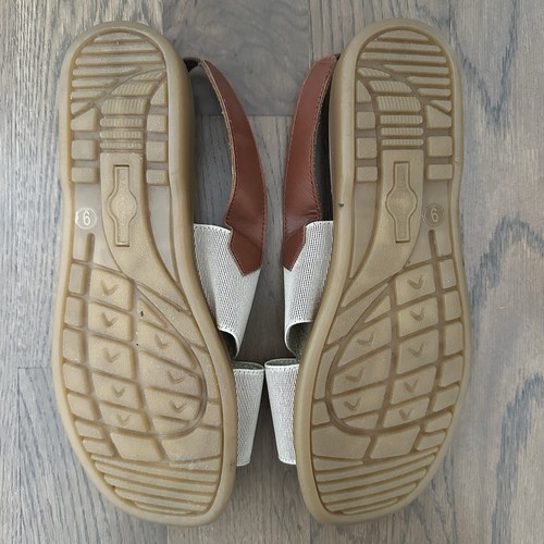 NWOT Vintage FlexiSole Stretch Platform Sandals in Beige and Brown Size 9 - Picture 5 of 9