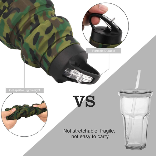 Collapsible Water Bottle Sports Bottle 19.5OZ/580ml Travel Water Bottle BPA Free - Picture 3 of 12