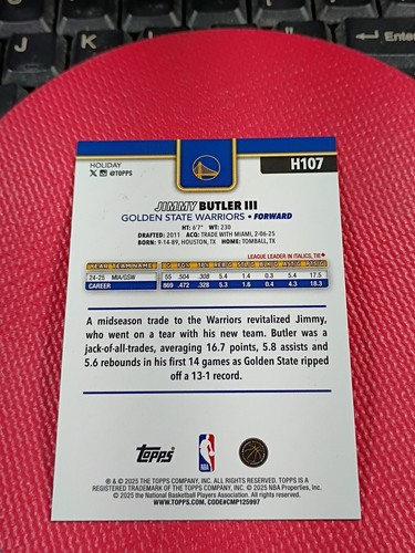 2025-26 Topps Holiday Jimmy Butler III SP Silver Glitter Card #H107 Warriors🏀 - Bild 13 von 13