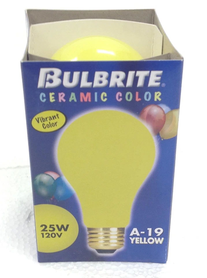 NEW 24 Pack CERAMIC BULB A19 25W 120V Vibrant YELLOW E26, 2500 Average Hours,QTY - Image 3 of 4