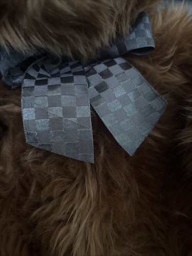 Harrods Knightsbridge Plush Teddy Bear Brown Fluffy With Ribbon Great Condition - Picture 6 of 24
