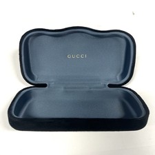 Authentic Gucci Sunglasses Eyeglasses Case Black Velvet Clamshell Case w/ Cloth