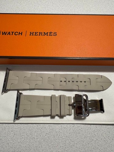 Discontinued Color Apple Watch Hermès Kilim Beton 46mm Band Rubber Strap Used - 第 3/12 張圖片