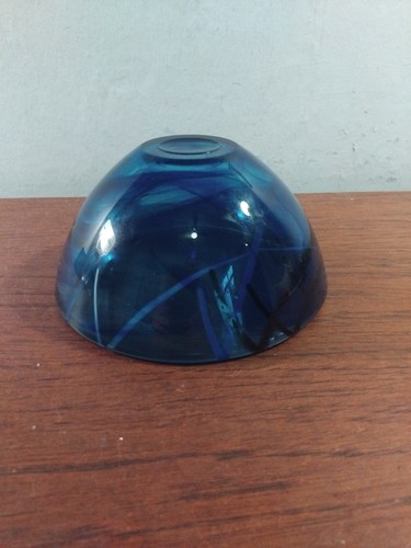 VINTAGE KOSTA BODA GLASS BOWL, SWEDEN, BLUE - Picture 11 of 17