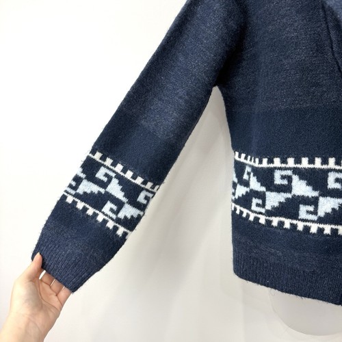 Lucky Brand Strickjacke Damen S blau aztekisch neu mit Etikett Southwestern Schalkragen vorne offen - Bild 9 von 14