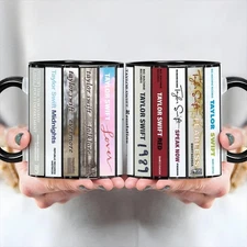 Taylor Swift Accent Mug Retro Cassette Albums Collection Music Mug