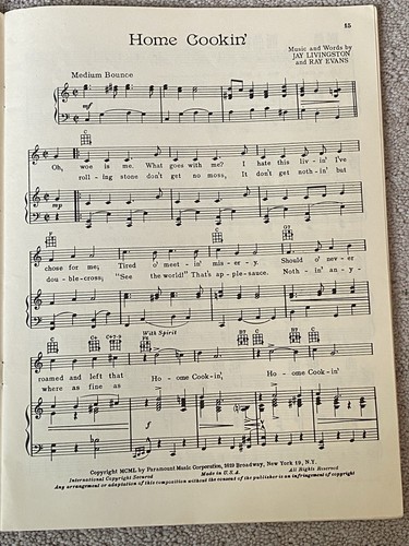 11th PARAMOUNT SONG FOLIO Songbook - 18 Songs - 1949 - Bild 4 von 10