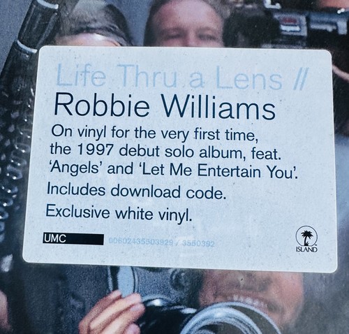 Robbie Williams LIFE THRU A LENS WHITE VINYL LP. New & Sealed. Take That - Picture 3 of 4