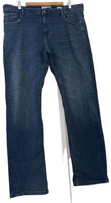 MATALAN.  BLAUE DISTRESSED STRETCHIGE DENIM JEANS MIT GERADEM BEIN.  GR 40R