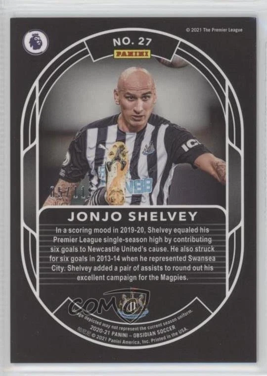 2020-21 Panini Obsidian Pitch Black Electric Etch White Pulsar /11 Jonjo Shelvey - Image 2 of 2