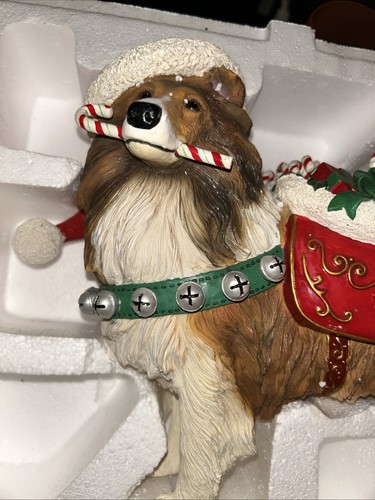Danbury Mint Christmas Sheltie Statue Great Condition Rare Find - Picture 2 of 7