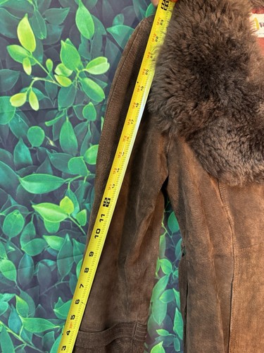 AVANTI WOMENS SIZE SMALL BROWN LEATHER VINTAGE COAT BOHO HIPPIE sherpa USA EUC - Picture 22 of 24