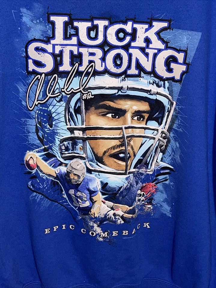 Indianapolis Colts Cuello Redondo Andrew Luck Suéter Sudadera Suerte Fuerte 2XL RARO Foto 2 de 4