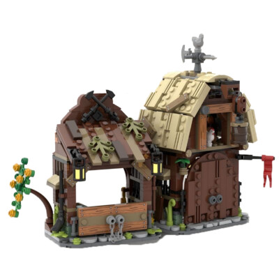YOUFOY Medieval Barn and Stable Model Building Toys Set for Castle 594 Pieces