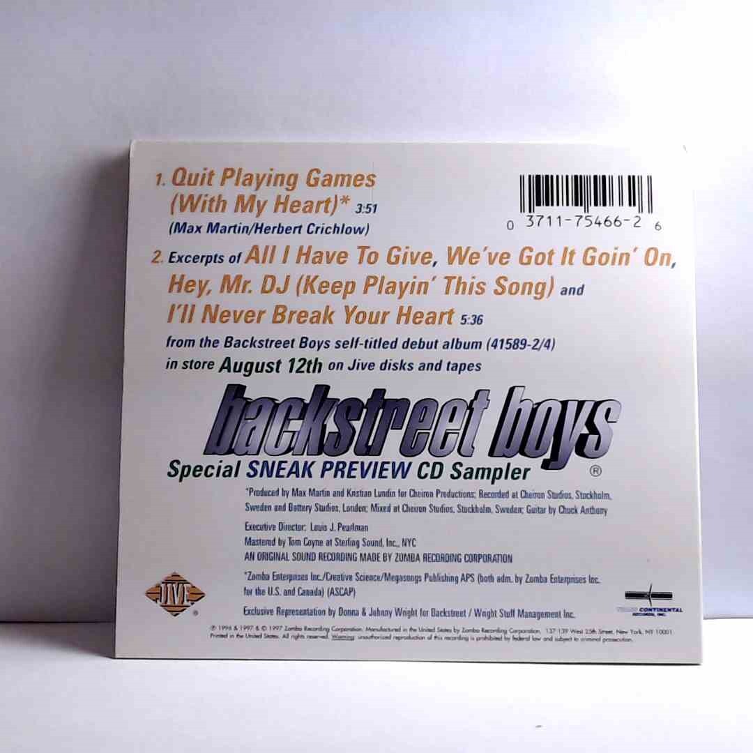 Backstreet Boys – Quit Playing Games (With My Heart) (CD, US, 1997, Jive) AC879